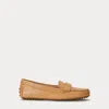Ralph Lauren Barnsbury Leather Driving Shoes In Buff
