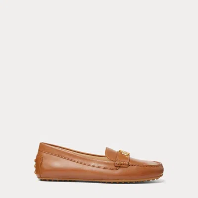 Ralph Lauren Barnsbury Camel Suede Loafers In Beige Suede