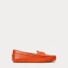 Ralph Lauren Barnsbury Nappa Leather Driver In Orange Lily