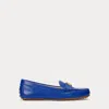 Ralph Lauren Barnsbury Nappa Leather Driver In Sapphire Star