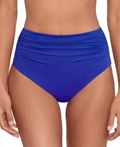 Lauren Ralph Lauren Beach Club High-waist Bikini Bottoms In Blue