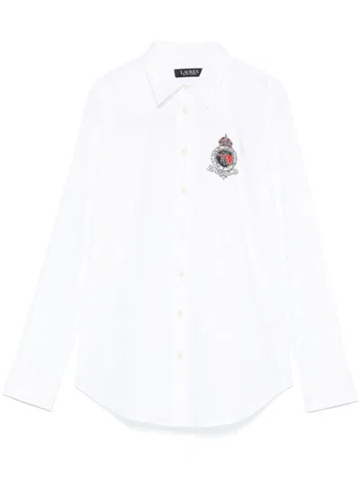 Ralph Lauren Beaded-crest Shirt In White