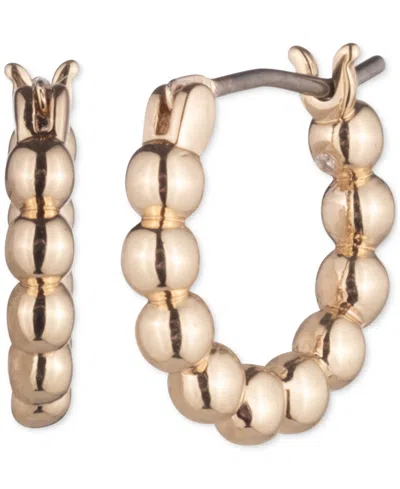 Ralph Lauren Beaded Small Hoop Earrings, 0.54" In Gold