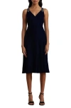 LAUREN RALPH LAUREN LAUREN RALPH LAUREN BEADED STRAP VELVET COCKTAIL FIT & FLARE DRESS