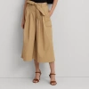LAUREN RALPH LAUREN BELTED MICRO-SANDED TWILL CROPPED PANT