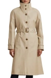 Ralph Lauren Lauren  Belted Water Resistant Longline Coat In Explorer Sand