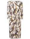 LAUREN RALPH LAUREN BELTING-PRINT JERSEY DRESS