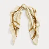 Ralph Lauren Belting-print Paisley Silk Square Scarf In Ivory Beige
