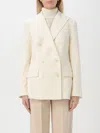 Ralph Lauren Women's Double-breasted Linen-blend Twill Blazer In Yellow Cream