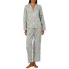 Ralph Lauren Women's 2-pc. Long-sleeve Notch-collar Long Pants Pajama Set In Sage Print