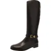 Ralph Lauren Brooke Tall Womens Leather Riding Knee-high Boots In Black