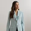 Ralph Lauren Petite Bullion Jacquard Blazer In Aqua Pearl