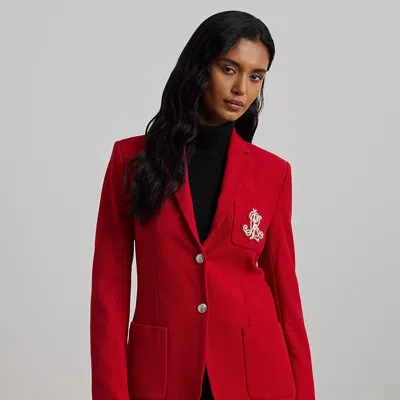 Ralph Lauren Bullion Jacquard Blazer In Festive Red