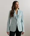 Ralph Lauren Petite Bullion Jacquard Blazer In Aqua Pearl