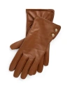 Ralph Lauren Leather Two-button Touch Gloves In Brown