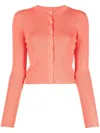 Ralph Lauren Button-up Rib-knit Cardigan In Orange