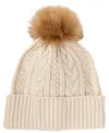 Ralph Lauren Cable Hat With Direct Embroidery And Stones In Cream