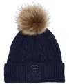 Ralph Lauren Cable Hat With Direct Embroidery And Stones In Navy