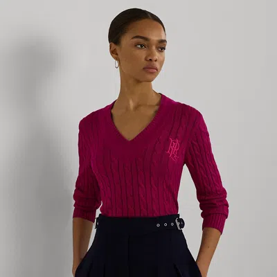 Lauren Ralph Lauren Cable-knit Cricket Sweater In Fuchsia Berry