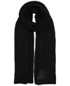 Ralph Lauren Cable Scarf With Direct Embroidery And Stones In Black