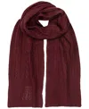 Ralph Lauren Cable Scarf With Direct Embroidery And Stones In Pinot Noir