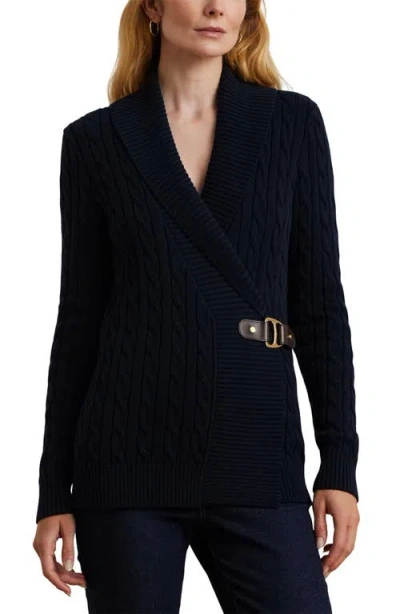 Ralph Lauren Buckled Cotton Sweater In Lauren Navy