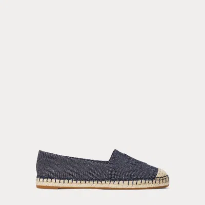 Ralph Lauren Cameryn Cross-dyed Canvas Espadrille In Refined Navy