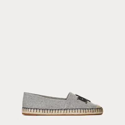 RALPH LAUREN CAMERYN III CANVAS & LEATHER ESPADRILLE