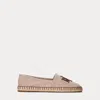 Ralph Lauren Cameryn Iii Canvas & Leather Espadrille In Natural / Deep Saddle Tan