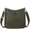 Ralph Lauren Pebbled Leather Large Cameryn Crossbody In Dark Olive