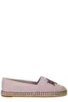 Ralph Lauren Lauren  Cameryn Iii Canvas & Leather Espadrille Woman Espadrilles Purple Size 7 Textile In Multi