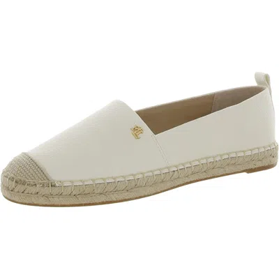 Ralph Lauren Cameryn Womens Logo Flat Slip-on Sneakers In Soft White