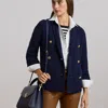 Ralph Lauren Canvas & Leather Medium Farrah Satchel In Natural Refined Navy
