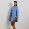 Ralph Lauren Petra Womens Mini Party Sheath Dress In Sky Blue