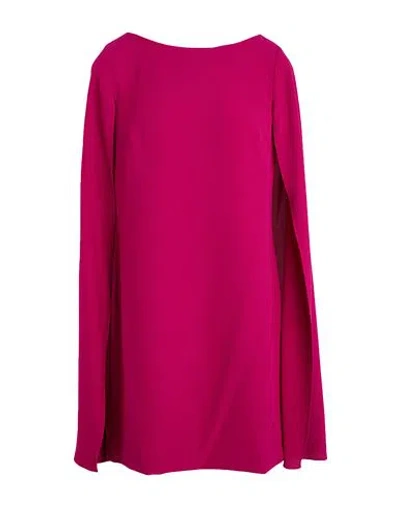 Ralph Lauren Lauren  Cape Georgette Cocktail Dress Woman Mini Dress Magenta Size 6 Polyester