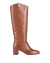 Ralph Lauren Lauren  Carla Burnished Leather Ridingtk! Boot Woman Boot Tan Size 6.5 Cow Leather In Brown