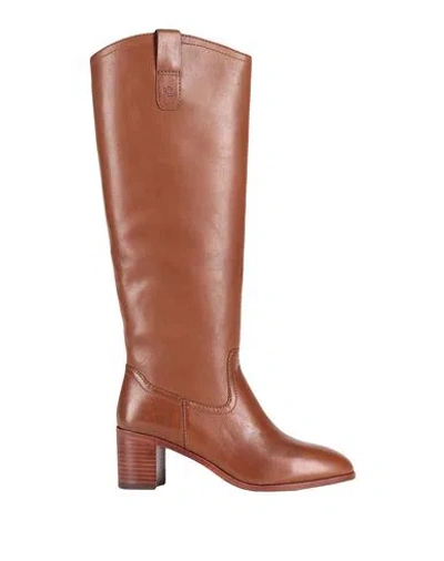 Ralph Lauren Lauren  Carla Burnished Leather Ridingtk! Boot Woman Boot Tan Size 6.5 Cow Leather In Brown