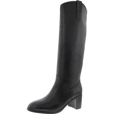 Ralph Lauren Carla Womens Leather Tall Knee-high Boots In Black