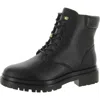 Ralph Lauren Carlee Womens Lugged Sole Ankle Combat & Lace-up Boots In Black
