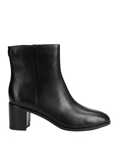 Ralph Lauren Lauren  Cassie Burnished Leather Bootie Woman Ankle Boots Black Size 8 Cow Leather