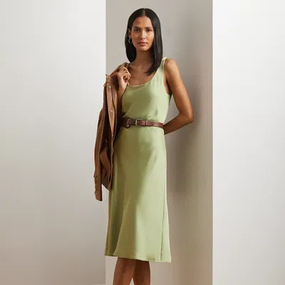 Ralph Lauren Charmeuse Sleeveless Cocktail Dress In Light Olive