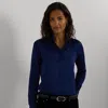 Ralph Lauren Classic Fit Satin Charmeuse Shirt In Holiday Navy