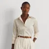 Ralph Lauren Classic Fit Satin Charmeuse Shirt In Mascarpone Cream