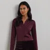 Ralph Lauren Classic Fit Satin Charmeuse Shirt In Pinot Noir