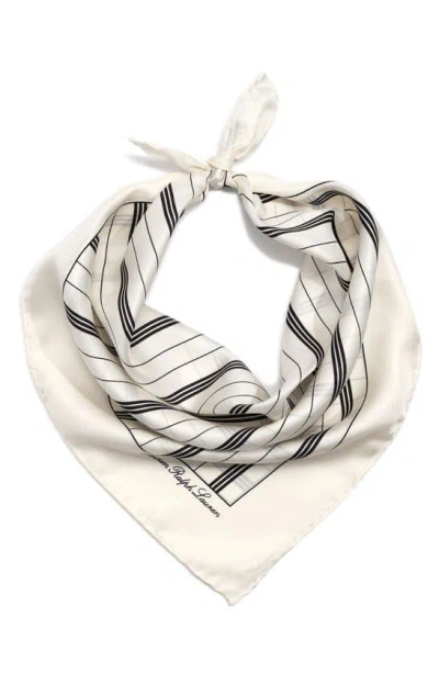 Lauren Ralph Lauren Classic Polka Dot Silk Square Scarf In White