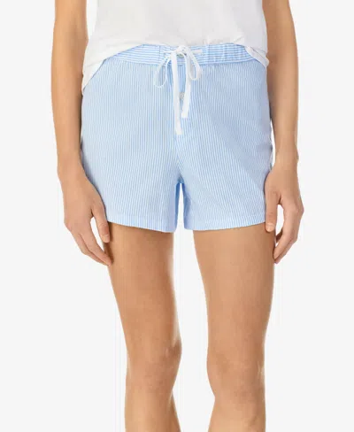 Ralph Lauren Classic Striped Boxer Pajama Short In Blue,white Stripe