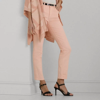 Lauren Ralph Lauren Coated High-rise Straight Ankle Jean In Pink Opal Lacquer
