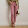 Ralph Lauren Coated High-rise Straight Ankle Jean In Rose Mauve