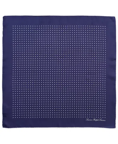 Ralph Lauren Core Dot Square Scarf In Navy