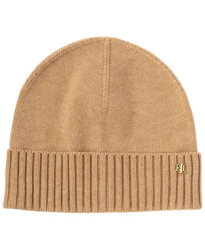 Ralph Lauren Core Solid Cuff Hat In Classic Camel